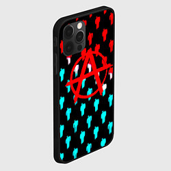 Чехол для iPhone 12 Pro Max Анархия человечки паттерн, цвет: 3D-черный — фото 2