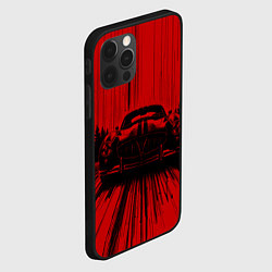 Чехол для iPhone 12 Pro Max Спорткар на красном фоне, цвет: 3D-черный — фото 2
