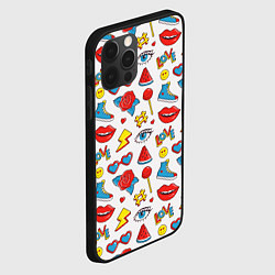 Чехол для iPhone 12 Pro Max Паттерн с яркими молодежными стикерами, цвет: 3D-черный — фото 2