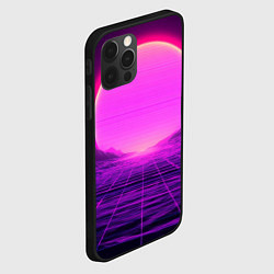 Чехол для iPhone 12 Pro Max Синтвейв ретровейв неоновый узор и солнце, цвет: 3D-черный — фото 2