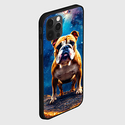Чехол для iPhone 12 Pro Max Бульдог в космосе, цвет: 3D-черный — фото 2