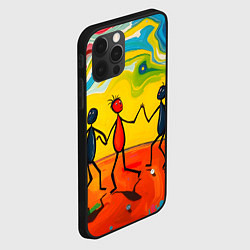 Чехол для iPhone 12 Pro Max Дружба человечков, цвет: 3D-черный — фото 2