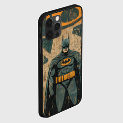 Чехол для iPhone 12 Pro Max Бэтмен нарисованный на стене, цвет: 3D-черный — фото 2