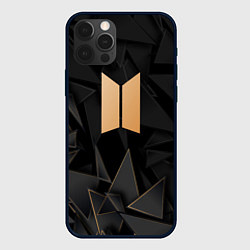 Чехол для iPhone 12 Pro Max BTS golden poly, цвет: 3D-черный
