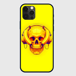 Чехол для iPhone 12 Pro Max Yellow bananas skull - cyberpunk, цвет: 3D-черный