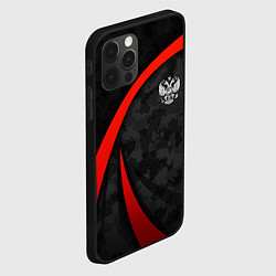 Чехол для iPhone 12 Pro Max Герб России - черный камуфляж, цвет: 3D-черный — фото 2