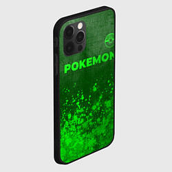 Чехол для iPhone 12 Pro Max Pokemon - green gradient посередине, цвет: 3D-черный — фото 2