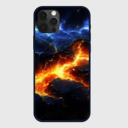 Чехол для iPhone 12 Pro Max Лава в разбитой текстуре, цвет: 3D-черный