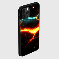 Чехол для iPhone 12 Pro Max Лава в черной текстуре, цвет: 3D-черный — фото 2