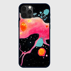 Чехол для iPhone 12 Pro Max Розовая текстура в черном, цвет: 3D-черный