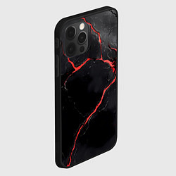 Чехол для iPhone 12 Pro Max Красный разлом в черной стене, цвет: 3D-черный — фото 2