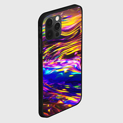 Чехол для iPhone 12 Pro Max Неоновые полосы текстура, цвет: 3D-черный — фото 2