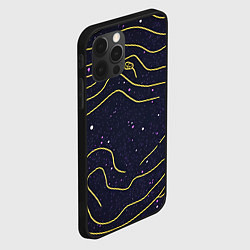 Чехол для iPhone 12 Pro Max Абстракция золотых линий текстура, цвет: 3D-черный — фото 2