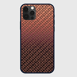 Чехол для iPhone 12 Pro Max Тёмный красный металлический текстурный градиент, цвет: 3D-черный