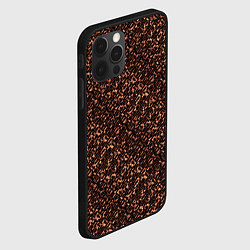 Чехол для iPhone 12 Pro Max Тёмный медный коричневый текстурный, цвет: 3D-черный — фото 2