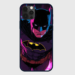 Чехол для iPhone 12 Pro Max Бэтмен в фиолетовом свете, цвет: 3D-черный