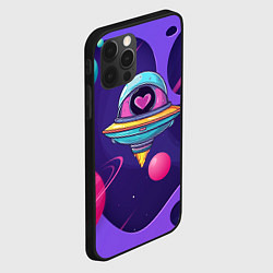 Чехол для iPhone 12 Pro Max Летающая тарелка с сердцем, цвет: 3D-черный — фото 2
