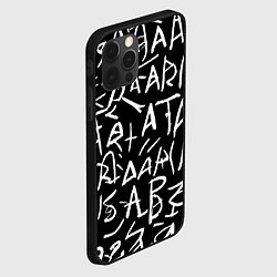 Чехол для iPhone 12 Pro Max Абракадабра абстрактная каллиграфия, цвет: 3D-черный — фото 2