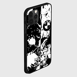 Чехол для iPhone 12 Pro Max BMW черно белые краски, цвет: 3D-черный — фото 2