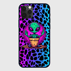 Чехол для iPhone 12 Pro Max Кактус инопланетянин, цвет: 3D-черный