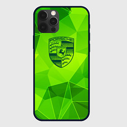 Чехол для iPhone 12 Pro Max Porsche green poly, цвет: 3D-черный