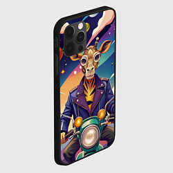 Чехол для iPhone 12 Pro Max Жираф байкер на железном коне, цвет: 3D-черный — фото 2