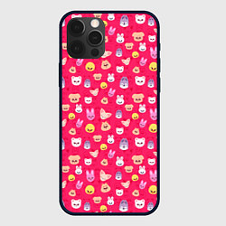 Чехол для iPhone 12 Pro Max Skzoo pattern pink, цвет: 3D-черный
