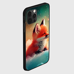 Чехол для iPhone 12 Pro Max Милый лисенок спит на облаке, цвет: 3D-черный — фото 2