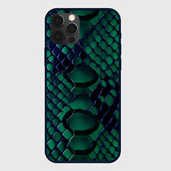 Чехол для iPhone 12 Pro Max Бирюзовая змеиная кожа, цвет: 3D-черный