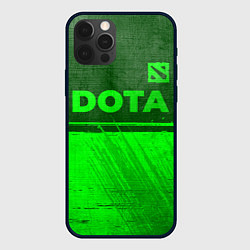 Чехол для iPhone 12 Pro Max Dota - green gradient посередине, цвет: 3D-черный