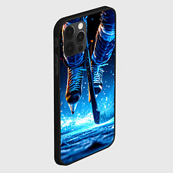 Чехол для iPhone 12 Pro Max Хоккеист в синем пламени, цвет: 3D-черный — фото 2