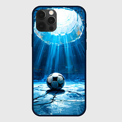 Чехол для iPhone 12 Pro Max Футбольный мяч в синем, цвет: 3D-черный