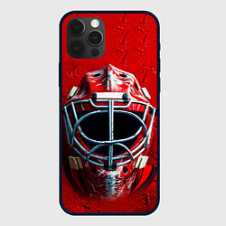 Чехол для iPhone 12 Pro Max Маска голкипера на красном, цвет: 3D-черный