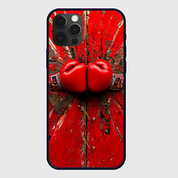 Чехол для iPhone 12 Pro Max Кикбоксеркие перчатки в красном, цвет: 3D-черный