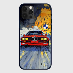 Чехол для iPhone 12 Pro Max Красная BMW на скорости, цвет: 3D-черный