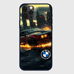 Чехол для iPhone 12 Pro Max BMW огненный дрифт, цвет: 3D-черный