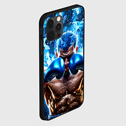 Чехол для iPhone 12 Pro Max Боксер в синем пламени, цвет: 3D-черный — фото 2