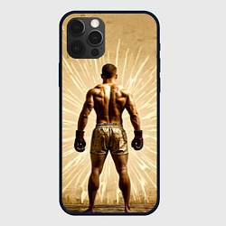 Чехол для iPhone 12 Pro Max Боксер на бежевом, цвет: 3D-черный