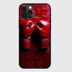 Чехол для iPhone 12 Pro Max Бойцовские перчатки на красном, цвет: 3D-черный