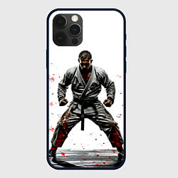 Чехол для iPhone 12 Pro Max Боец джиу-джитсу на белом, цвет: 3D-черный