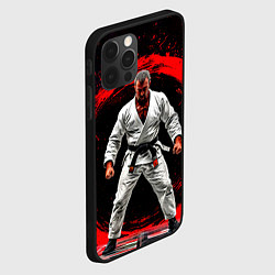Чехол для iPhone 12 Pro Max Боец джиу-джитсу на черном, цвет: 3D-черный — фото 2