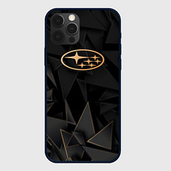 Чехол для iPhone 12 Pro Max Subaru golden poly, цвет: 3D-черный