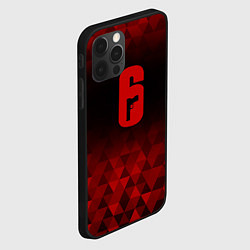 Чехол для iPhone 12 Pro Max Rainbow Six red poly, цвет: 3D-черный — фото 2