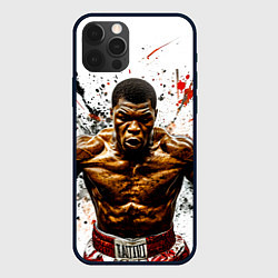 Чехол для iPhone 12 Pro Max Мухаммед Али на белом, цвет: 3D-черный