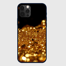 Чехол для iPhone 12 Pro Max Золотые частички на черном текстура, цвет: 3D-черный