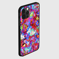 Чехол для iPhone 12 Pro Max Пиксельные краски текстура, цвет: 3D-черный — фото 2