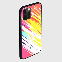 Чехол для iPhone 12 Pro Max Брызги краски на белом фоне, цвет: 3D-черный — фото 2