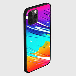 Чехол для iPhone 12 Pro Max Радужные брызги краски текстура, цвет: 3D-черный — фото 2