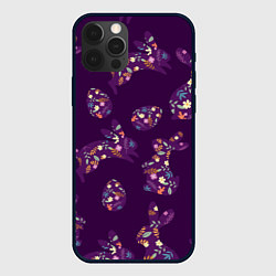 Чехол для iPhone 12 Pro Max Кролики и яйца, цвет: 3D-черный