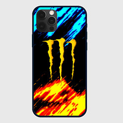 Чехол iPhone 12 Pro Max Monster energy текстура огненная